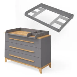 Wickelkommode "Malia" Anthrazit 133 X 89.6 Cm Vitalispa -Möbel Store m2702 07 ol