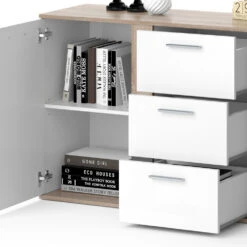 Sideboard "Novelli" Sonoma/Weiß 155 X 80 Cm Mit Schubladen Vicco -Möbel Store m2706 06 ol