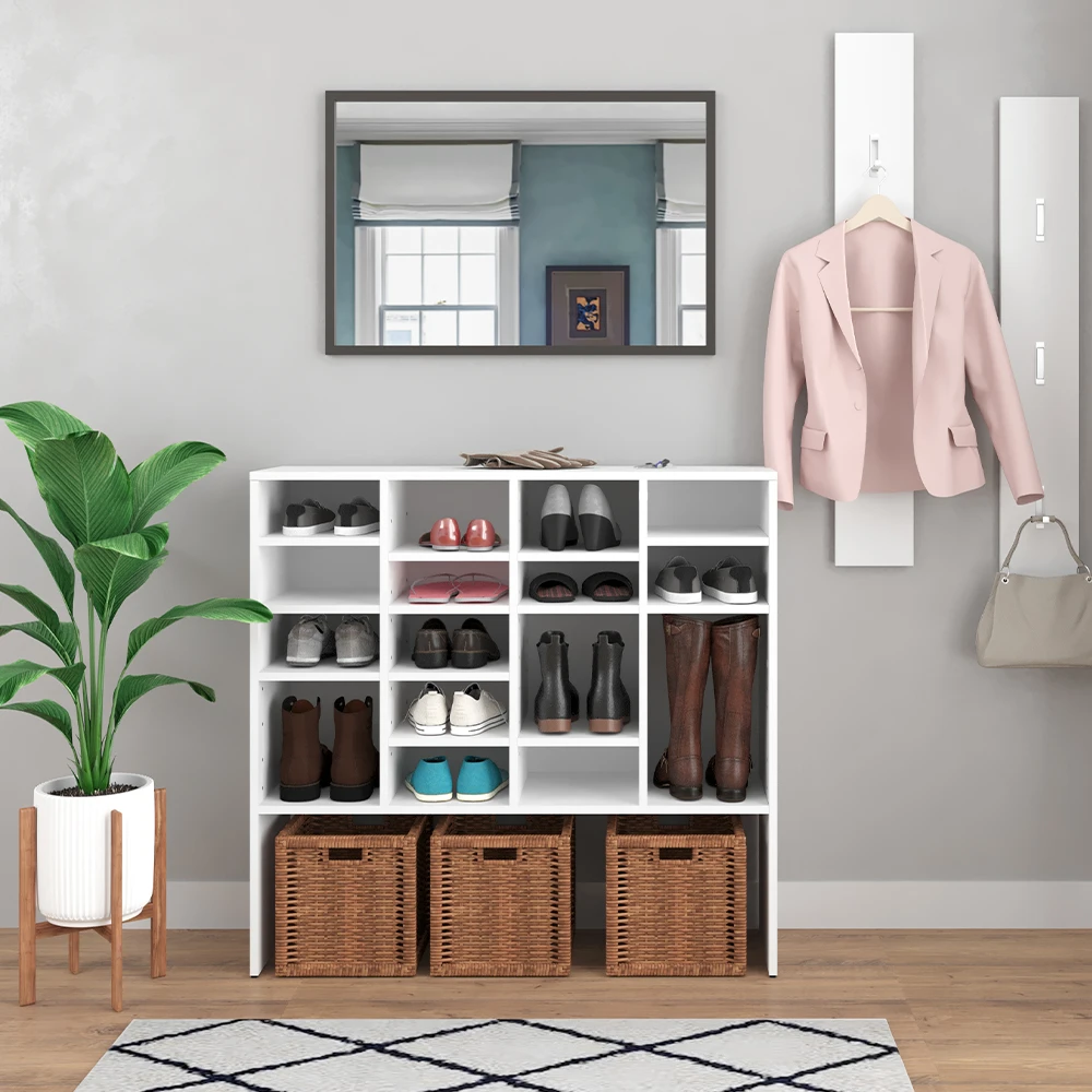 Schuhschrank "Hermia" Weiß 104 X 99 Cm Vicco 6 Schuhschrank "Hermia" Weiß 104 X 99 Cm Vicco – Bild 4