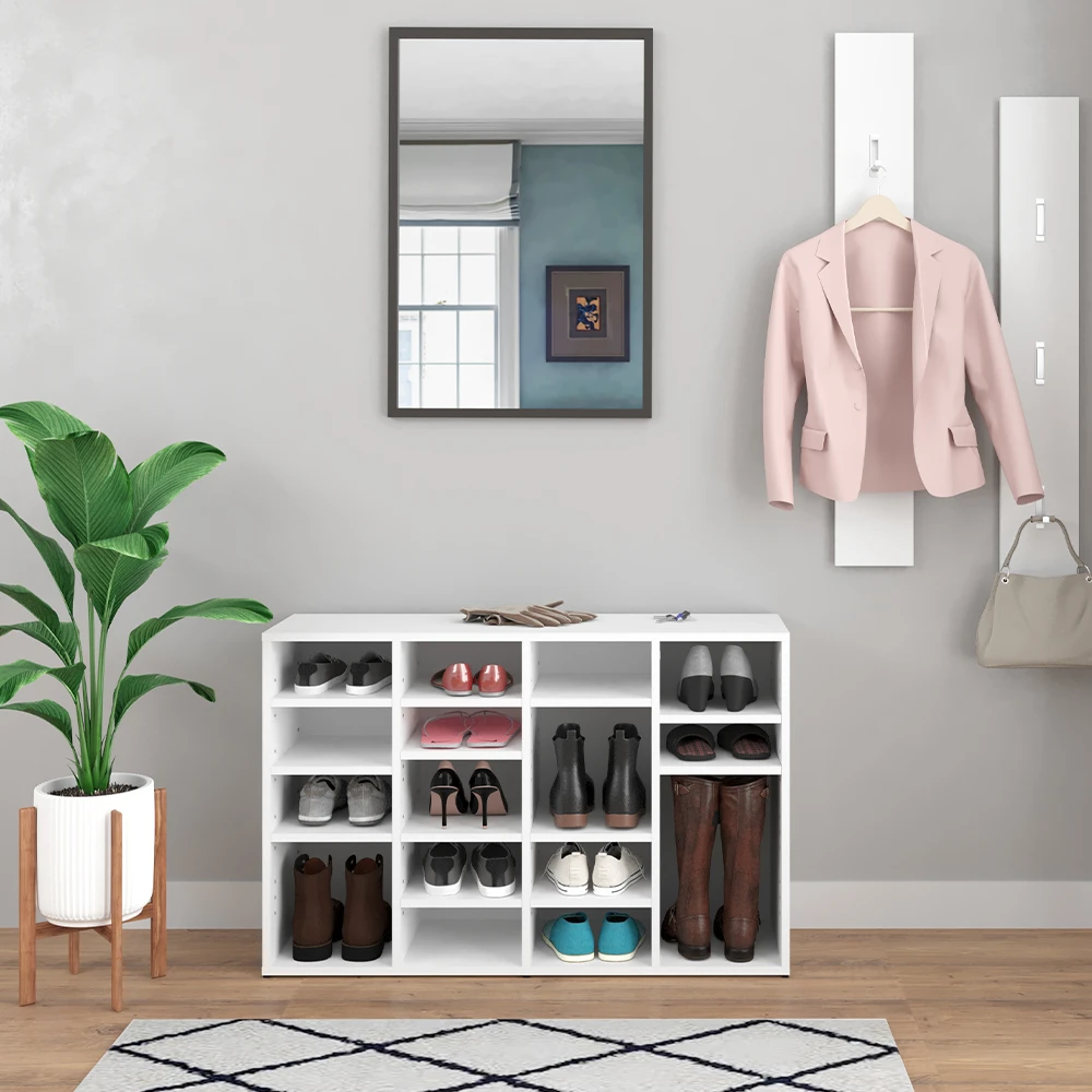Schuhschrank "Lysander" Weiß 104 X 66 Cm Vicco 6 Schuhschrank "Lysander" Weiß 104 X 66 Cm Vicco – Bild 4