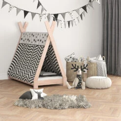 Tipi-Bett "Tipi" Naturholz 70x140 Cm Vitalispa -Möbel Store m2741 04 ol