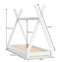Tipi-Bett "Tipi" Weiß 80x160 Cm Vitalispa -Möbel Store m2744 03 ol