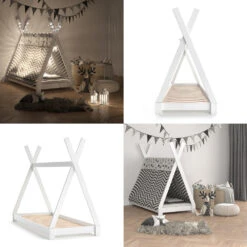 Tipi-Bett "Tipi" Weiß 80x160 Cm Vitalispa -Möbel Store m2744 08 ol