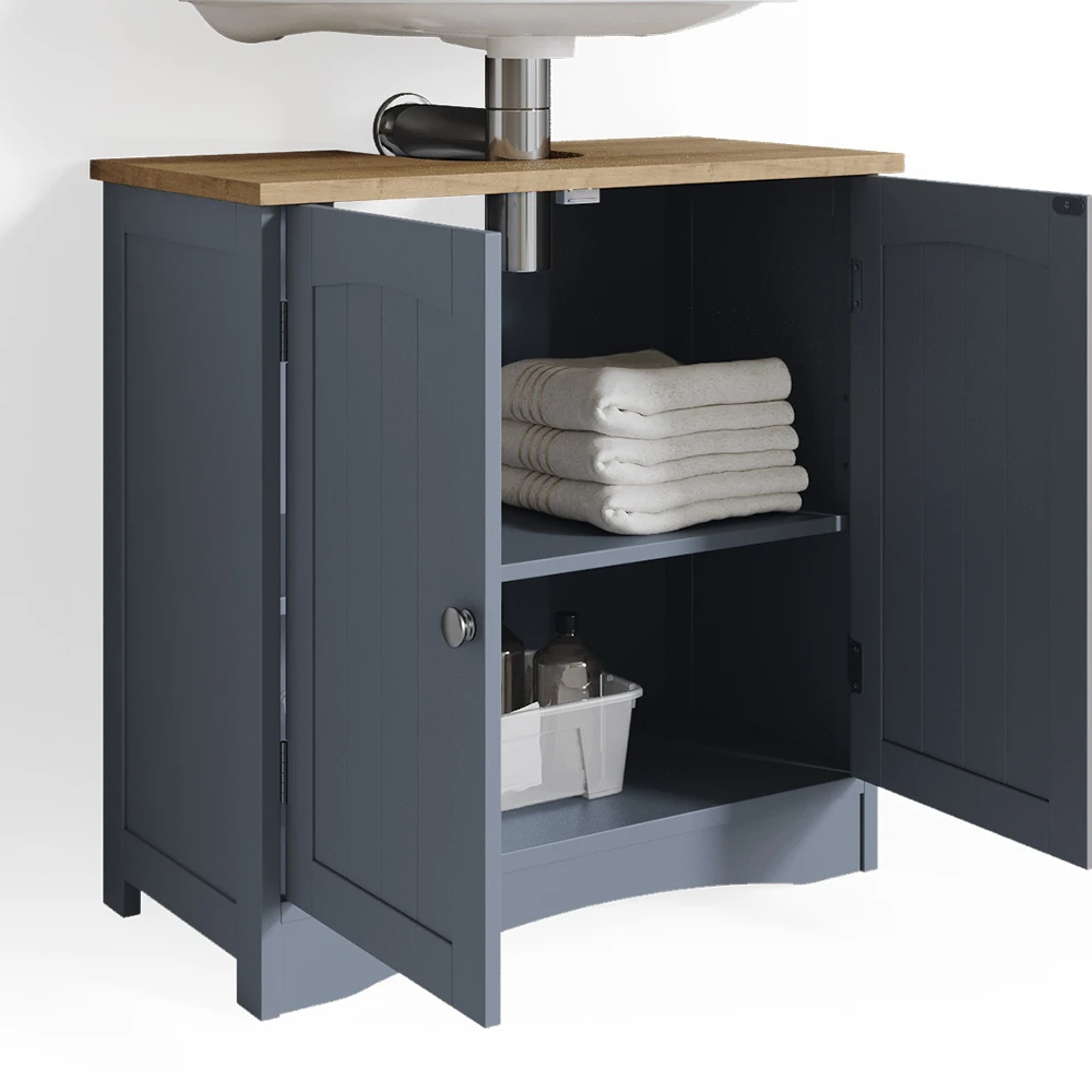 Waschbeckenunterschrank "Bianco" Grau 60 X 60 Cm Vicco 8 Waschbeckenunterschrank "Bianco" Grau 60 X 60 Cm Vicco – Bild 6