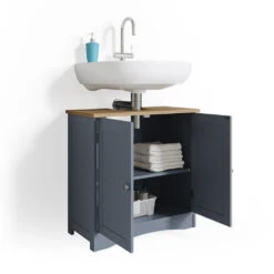 Waschbeckenunterschrank "Bianco" Grau 60 X 60 Cm Vicco 15 Waschbeckenunterschrank "Bianco" Grau 60 X 60 Cm Vicco -Möbel Store m2758 07 ol