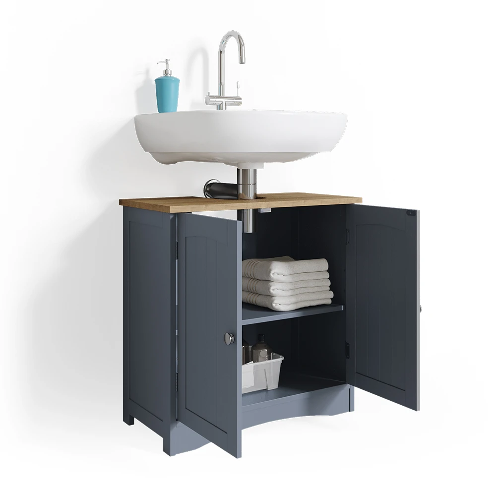 Waschbeckenunterschrank "Bianco" Grau 60 X 60 Cm Vicco 9 Waschbeckenunterschrank "Bianco" Grau 60 X 60 Cm Vicco – Bild 7