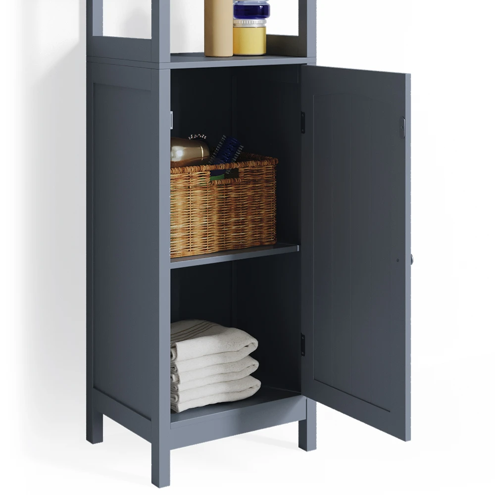 Badschrank "Bianco" Grau 40 X 160 Cm Vicco 8 Badschrank "Bianco" Grau 40 X 160 Cm Vicco – Bild 6