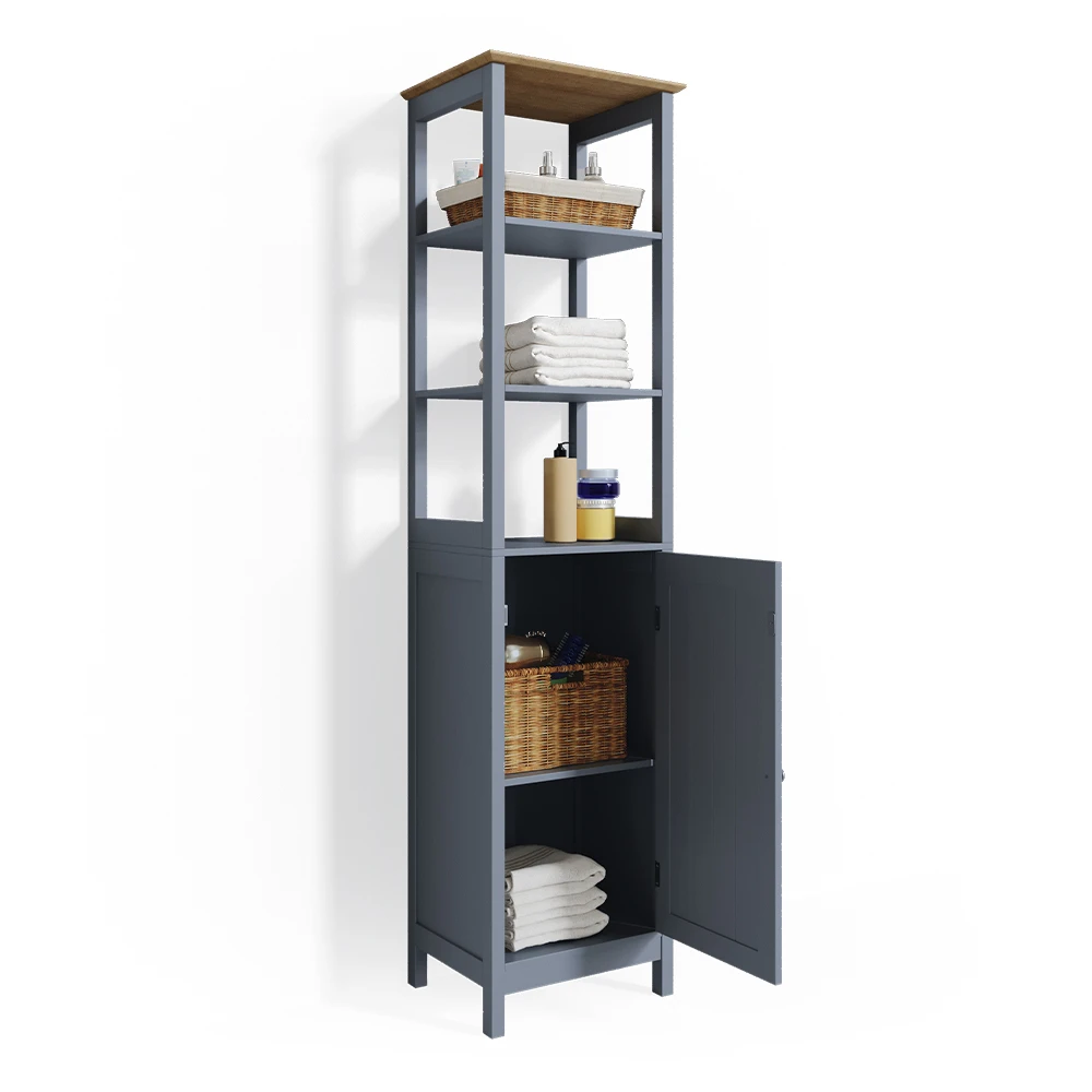 Badschrank "Bianco" Grau 40 X 160 Cm Vicco 9 Badschrank "Bianco" Grau 40 X 160 Cm Vicco – Bild 7