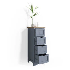 Badschrank "Bianco" Grau 30 X 81 Cm Vicco -Möbel Store m2761 07 ol