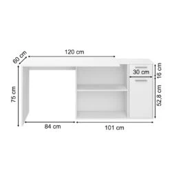 Eckschreibtisch "Robin" Weiß 120 X 60 Cm Vicco -Möbel Store m2774 03 ol