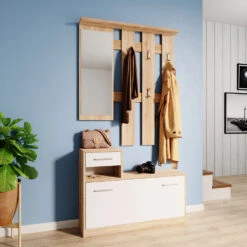 Garderobe "Billy" Weiß/Sonoma 25 X 191 Cm Vicco 12 Garderobe "Billy" Weiß/Sonoma 25 X 191 Cm Vicco -Möbel Store m2783 04 ol