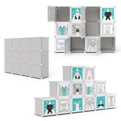 Kinderregal "Andy" Grau 145 X 110 Cm 12 Fächer Vicco 16 Kinderregal "Andy" Grau 145 X 110 Cm 12 Fächer Vicco -Möbel Store m2838 07 ol