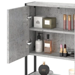 Bad Spiegelschrank "Fyrk" Beton/Schwarz 60 X 60 Cm Vicco -Möbel Store m2847 06 ol