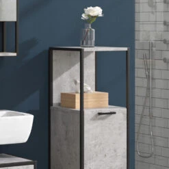 Midischrank "Fyrk" Beton/Schwarz 33 X 120.4 Cm Vicco -Möbel Store m2850 05 ol