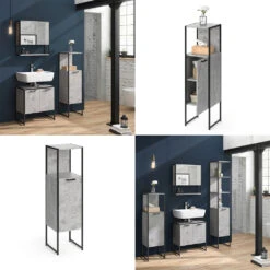 Midischrank "Fyrk" Beton/Schwarz 33 X 120.4 Cm Vicco -Möbel Store m2850 08 ol