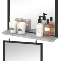 Badezimmerspiegel "Fyrk" Beton/Schwarz 50 X 60 Cm Vicco -Möbel Store m2854 06 ol