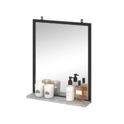 Badezimmerspiegel "Fyrk" Beton/Schwarz 50 X 60 Cm Vicco -Möbel Store m2854 07 ol