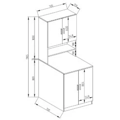 Waschmaschinenschrank "Liana" Weiß 70.5 X 190.5 Cm Vicco -Möbel Store m2855 03 ol