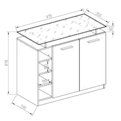 Sideboard "Asti" Weiß Hochglanz 97 X 87 Cm Vicco -Möbel Store m2858 03 ol