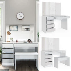 Schminktisch "Sherry" Weiß 120 Cm Mit Bank Vicco -Möbel Store m2859 s bw 02 ol