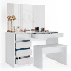 Schminktisch "Sherry" Weiß 120 Cm Mit Bank Vicco -Möbel Store m2859 s bw 07 ol