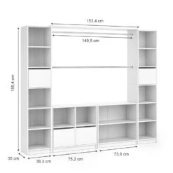 Kleiderschrank "Guest" Weiß 225 X 189 Cm XXL Vicco -Möbel Store m2877 03 ol