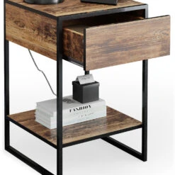 Nachttisch "Fyrk" Eiche Rustikal/Schwarz 43.5 X 66 Cm 2er Set Vicco -Möbel Store m2880 06 ol