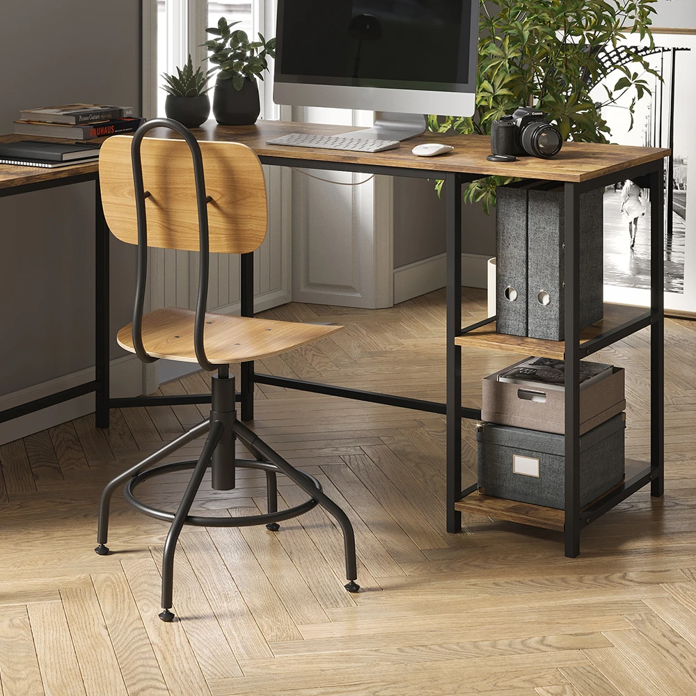 Eckschreibtisch "Fyrk" Eiche Rustikal/Schwarz 138 X 138 Cm Vicco 7 Eckschreibtisch "Fyrk" Eiche Rustikal/Schwarz 138 X 138 Cm Vicco – Bild 5