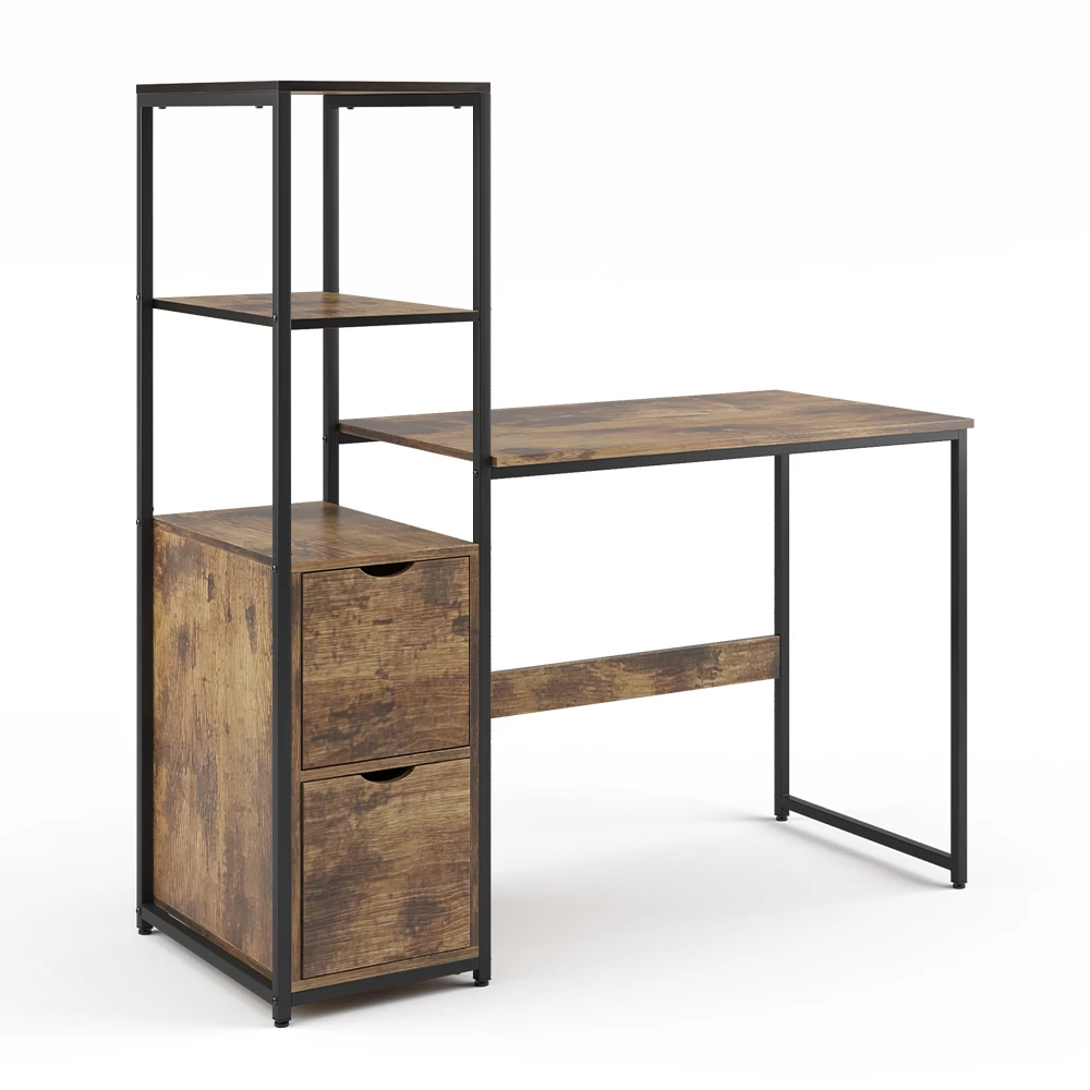 Schreibtisch "Fyrk" Eiche Rustikal/Schwarz 124 X 54 Cm Vicco 3 Schreibtisch "Fyrk" Eiche Rustikal/Schwarz 124 X 54 Cm Vicco