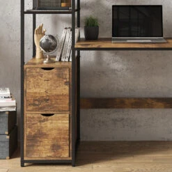 Schreibtisch "Fyrk" Eiche Rustikal/Schwarz 124 X 54 Cm Vicco 15 Schreibtisch "Fyrk" Eiche Rustikal/Schwarz 124 X 54 Cm Vicco -Möbel Store m2887 05 ol