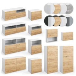 Schrank "Compo" Groß Weiß/Eiche Vicco -Möbel Store m2894 08 ol