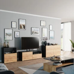 Schrank „Compo“ Klein Anthrazit/Eiche Mit Schublade Vicco 12 Schrank „Compo“ Klein Anthrazit/Eiche Mit Schublade Vicco -Möbel Store m2926 04 ol