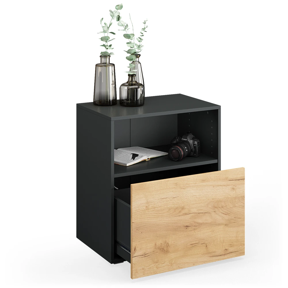 Schrank „Compo“ Klein Anthrazit/Eiche Mit Schublade Vicco 8 Schrank „Compo“ Klein Anthrazit/Eiche Mit Schublade Vicco – Bild 6