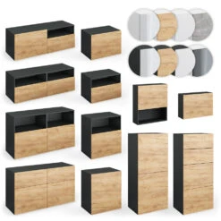 Schrank „Compo“ Klein Anthrazit/Eiche Mit Schublade Vicco 15 Schrank „Compo“ Klein Anthrazit/Eiche Mit Schublade Vicco -Möbel Store m2926 08 ol