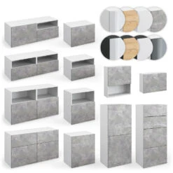 Sideboard "Compo" Weiß/Beton Vicco -Möbel Store m2931 08 ol