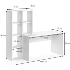 Schreibtisch "Mara" Weiß 59 X 166.8 Cm Vicco -Möbel Store m2998 03 ol