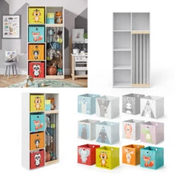 Kinderregal "Marvin" Weiß 72 X 143 Cm Mit 4 Faltboxen Opt.1 Vicco 17 Kinderregal "Marvin" Weiß 72 X 143 Cm Mit 4 Faltboxen Opt.1 Vicco -Möbel Store m3000 fb2046 47 08 ol