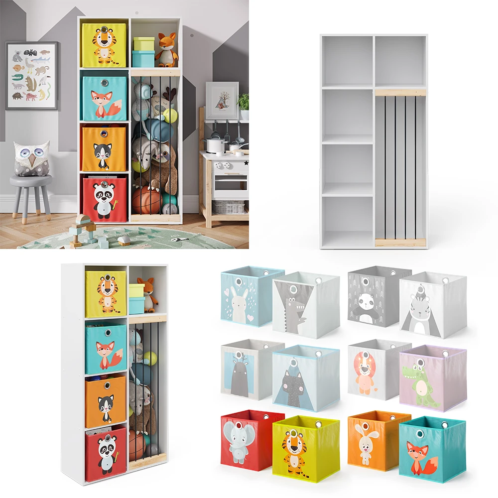 Kinderregal "Marvin" Weiß 72 X 143 Cm Mit 4 Faltboxen Opt.1 Vicco 10 Kinderregal "Marvin" Weiß 72 X 143 Cm Mit 4 Faltboxen Opt.1 Vicco – Bild 8