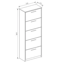 Schuhkipper "Gizmo" Weiß Hochglanz 59 X 169.5 Cm Vicco -Möbel Store m301 03 ol