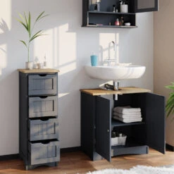 Badmöbel Set "Bianco" Grau 3 Teile Vicco -Möbel Store m3025 05 ol