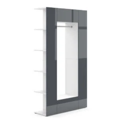 Garderobe "Mats" Anthrazit Hochglanz/Weiß 36.6 X 191 Cm Vicco