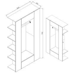 Garderobe "Mats" Anthrazit Hochglanz/Weiß 36.6 X 191 Cm Vicco 12 Garderobe "Mats" Anthrazit Hochglanz/Weiß 36.6 X 191 Cm Vicco -Möbel Store m3119 03 ol