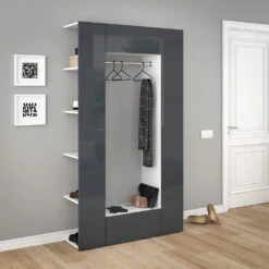 Garderobe "Mats" Anthrazit Hochglanz/Weiß 36.6 X 191 Cm Vicco 13 Garderobe "Mats" Anthrazit Hochglanz/Weiß 36.6 X 191 Cm Vicco -Möbel Store m3119 04 ol