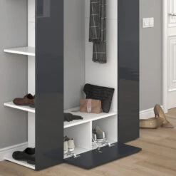 Garderobe "Mats" Anthrazit Hochglanz/Weiß 36.6 X 191 Cm Vicco 14 Garderobe "Mats" Anthrazit Hochglanz/Weiß 36.6 X 191 Cm Vicco -Möbel Store m3119 05 ol