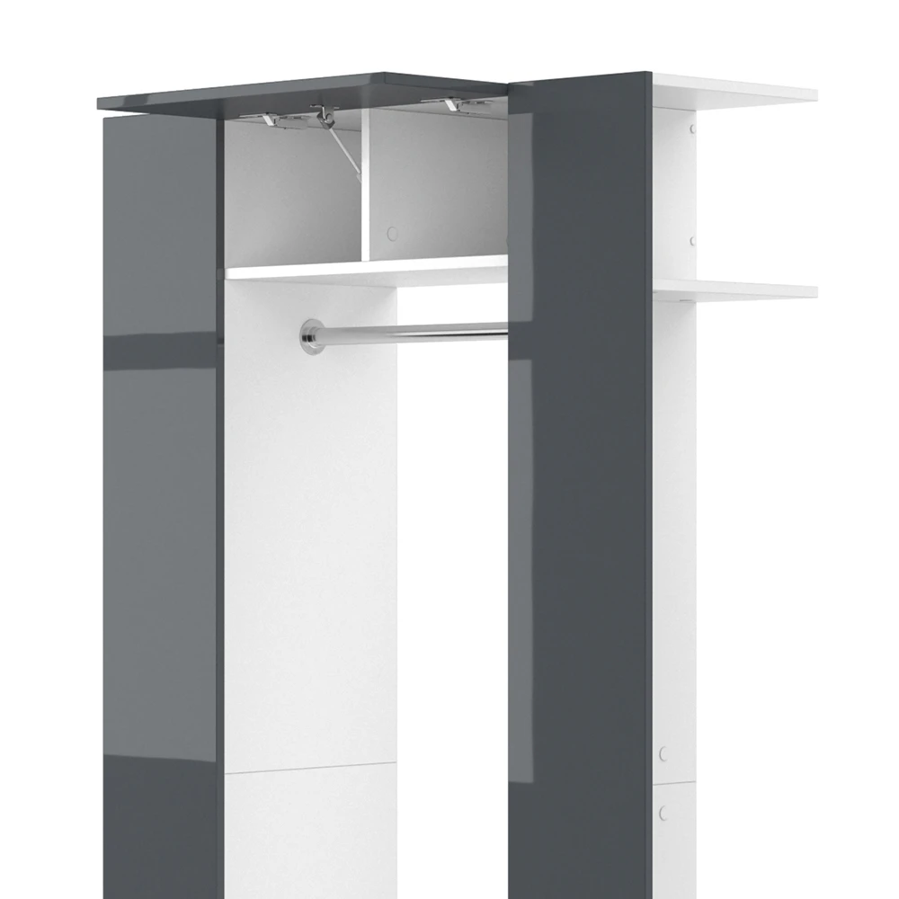 Garderobe "Mats" Anthrazit Hochglanz/Weiß 36.6 X 191 Cm Vicco 8 Garderobe "Mats" Anthrazit Hochglanz/Weiß 36.6 X 191 Cm Vicco – Bild 6