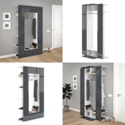 Garderobe "Mats" Anthrazit Hochglanz/Weiß 36.6 X 191 Cm Vicco 17 Garderobe "Mats" Anthrazit Hochglanz/Weiß 36.6 X 191 Cm Vicco -Möbel Store m3119 08 ol