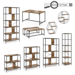 Esstisch "Fyrk" Eiche Rustikal/Schwarz 80 X 80 Cm Vicco -Möbel Store m3133 08 ol