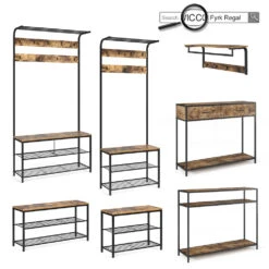 Wandgarderobe "Fyrk" Eiche Rustikal/Schwarz 100 X 30 Cm Vicco -Möbel Store m3136 09 ol