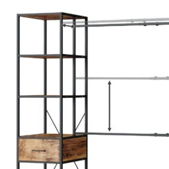 Kleiderschrank "Fyrk" Eiche Rustikal/Schwarz 180 X 187 Cm Vicco 16 Kleiderschrank "Fyrk" Eiche Rustikal/Schwarz 180 X 187 Cm Vicco -Möbel Store m3138 06 ol