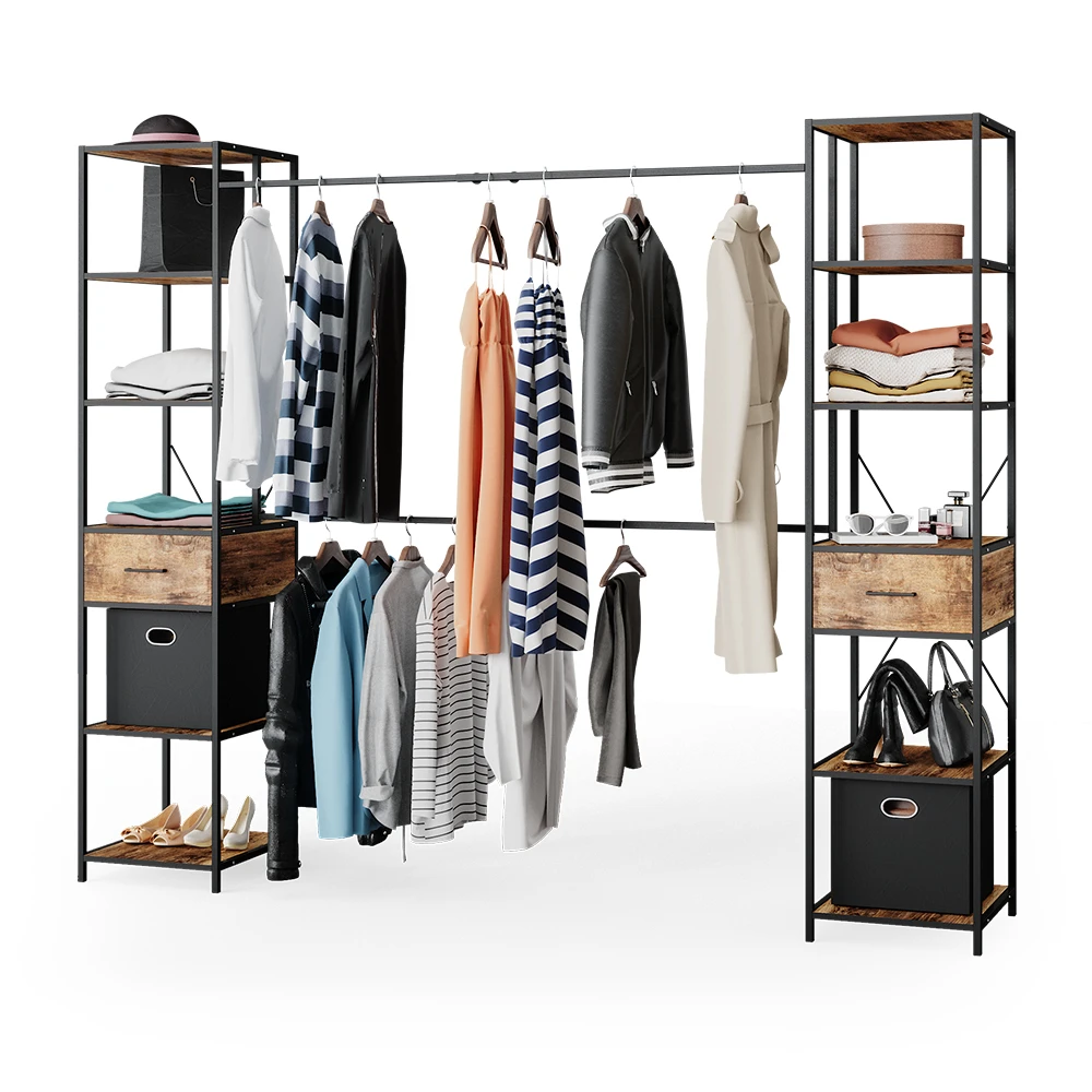 Kleiderschrank "Fyrk" Eiche Rustikal/Schwarz 180 X 187 Cm Vicco 9 Kleiderschrank "Fyrk" Eiche Rustikal/Schwarz 180 X 187 Cm Vicco – Bild 7